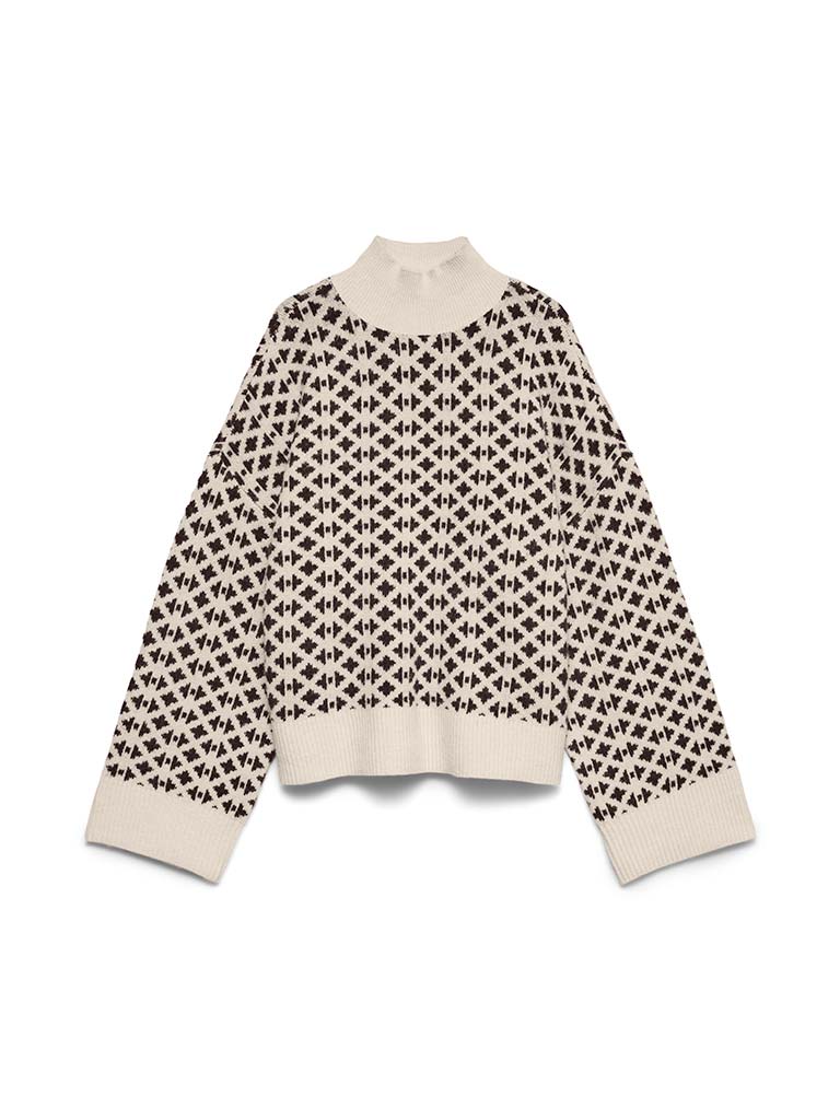 Vero Moda Birch Polo Knit - Ecru & Chocolate