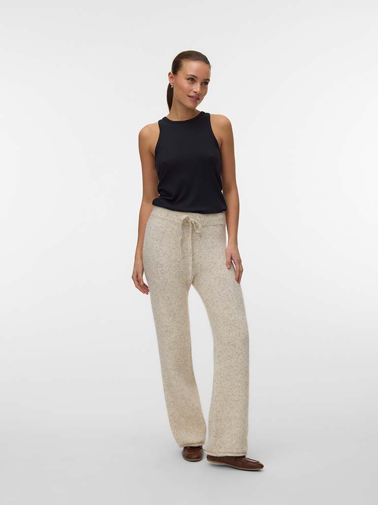 Vero Moda Knit Palazzos - Oatmeal