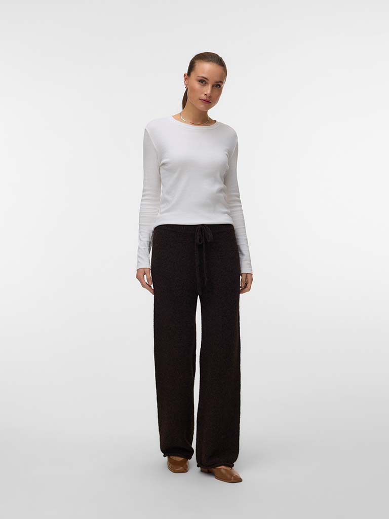 Vero Moda Knit Palazzos - Chocolate