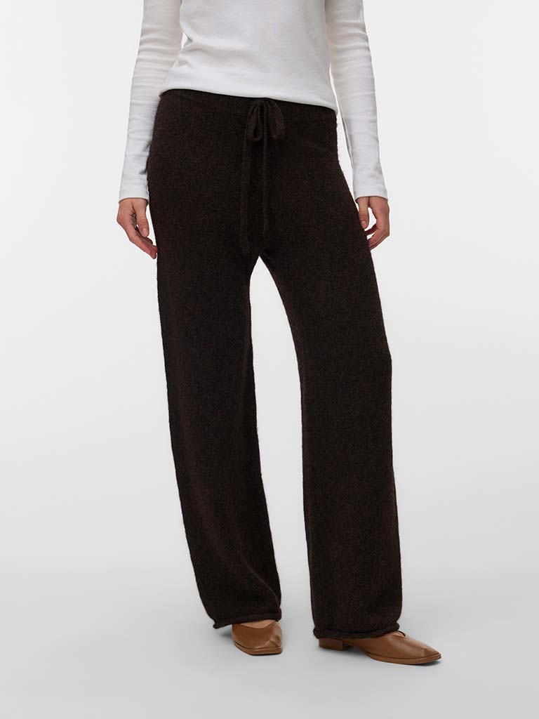 Vero Moda Knit Palazzos - Chocolate