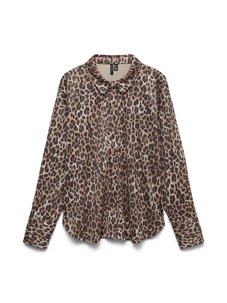 Vero Moda Faux Suede Shirt - Leopard