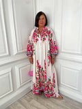 Oversized Floral Maxi Dress - Pink