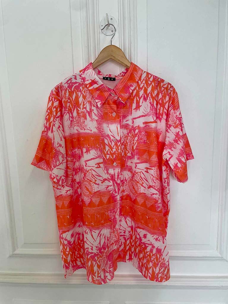 Boyfriend Style Shirt & Shorts Co-ord - Flamingo Pink