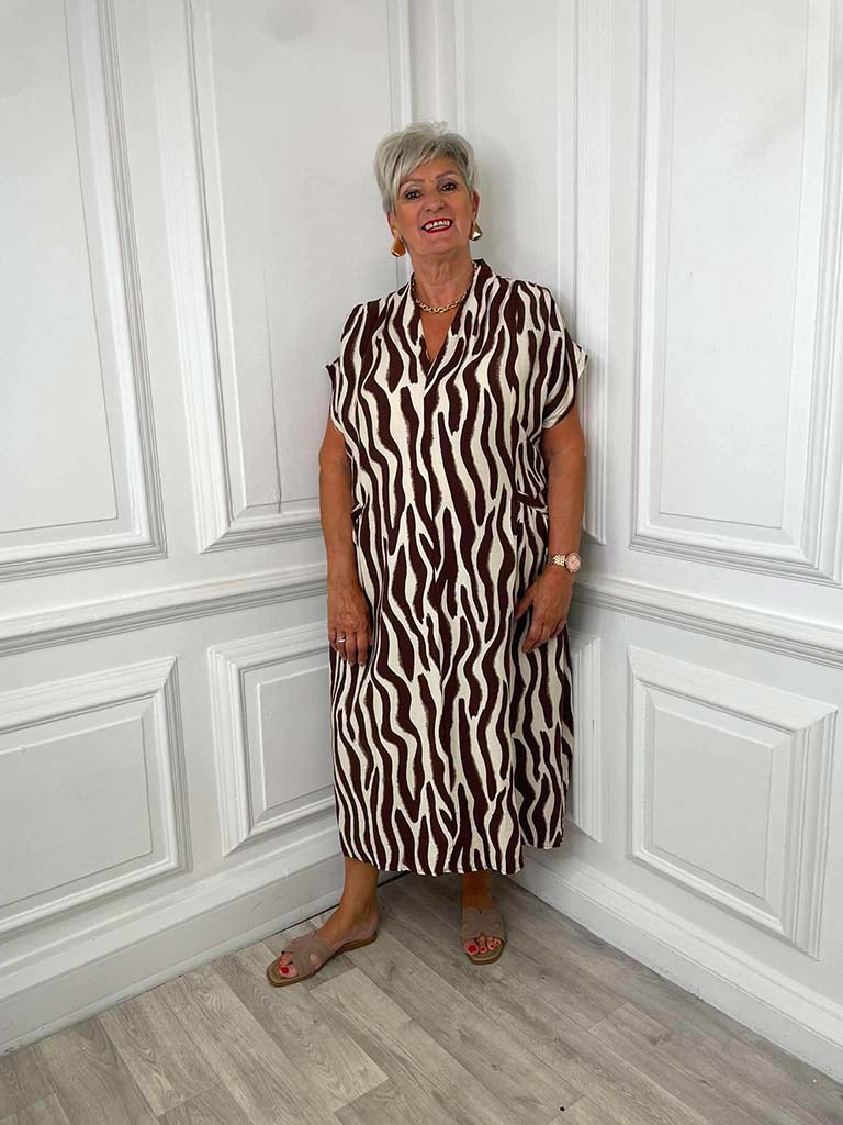 Zebra Print Pocket Dress