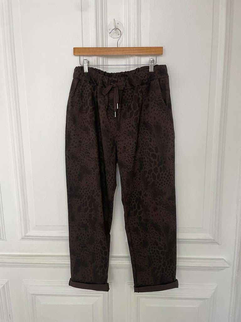 Leopard Magic Pants - Chocolate