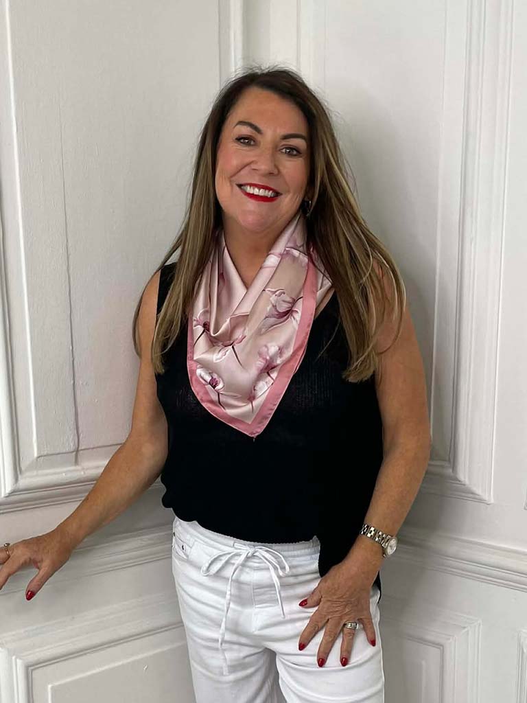 Silk Feel Neckerchief - Pink Lily