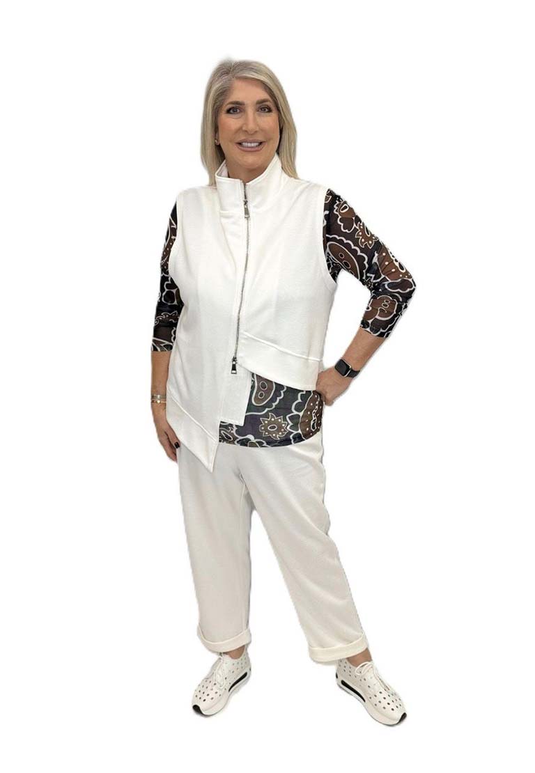 Malissa J Jersey Cuffed Cigarette Trousers - White