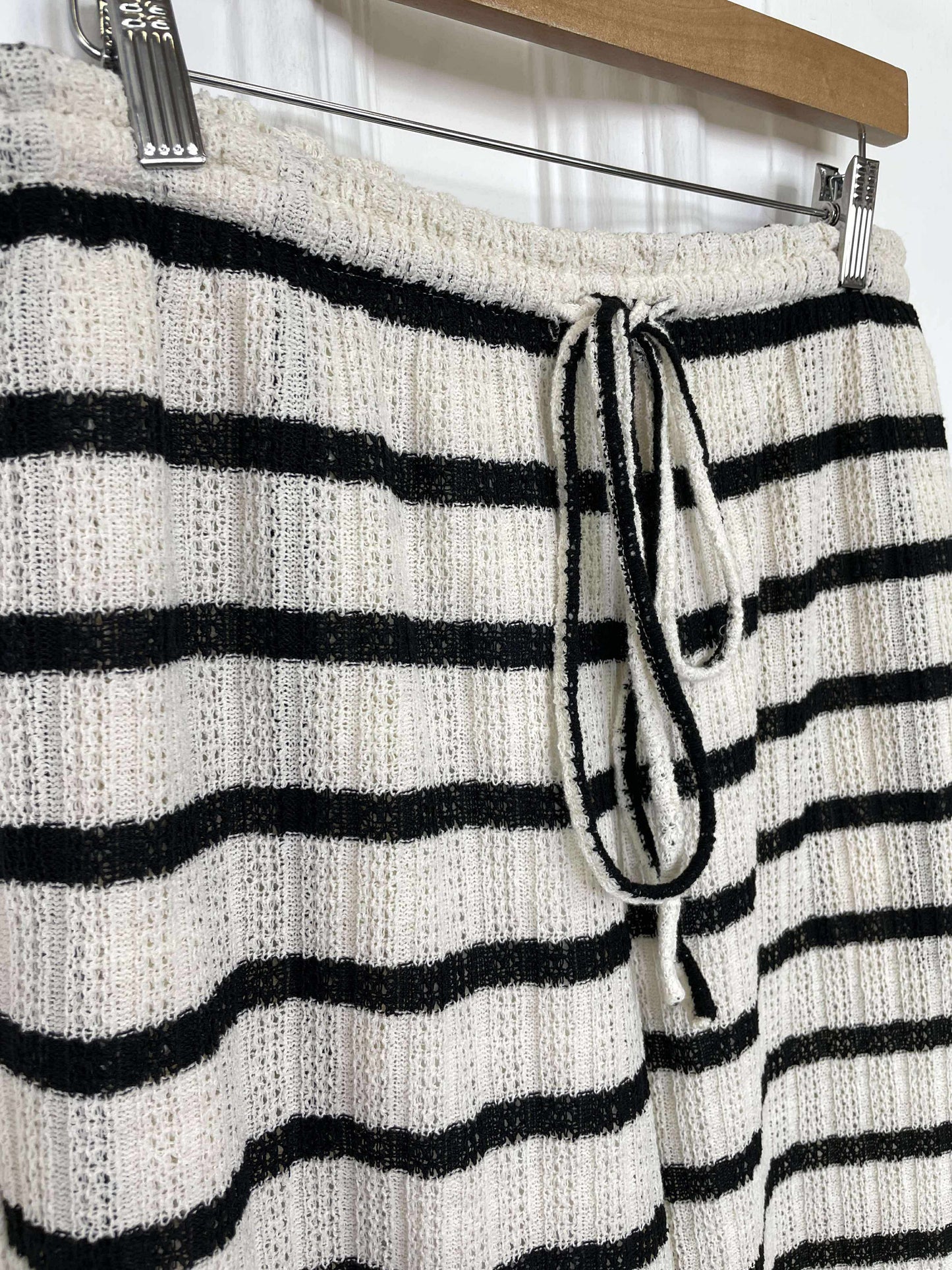 Monochrome Stripe Knit Trousers