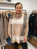 Malissa J Dogtooth Polo Knit - Camel