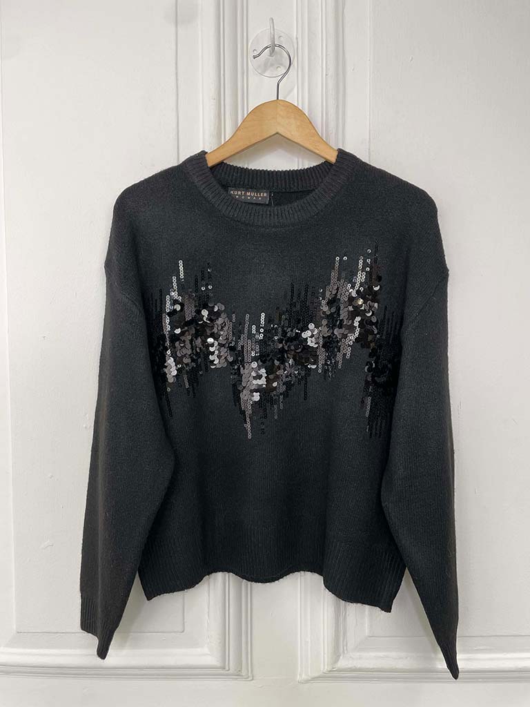 Sequin Aurora Knit - Black