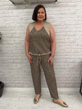 Malissa J Cigarette Sequin Trousers - Latte