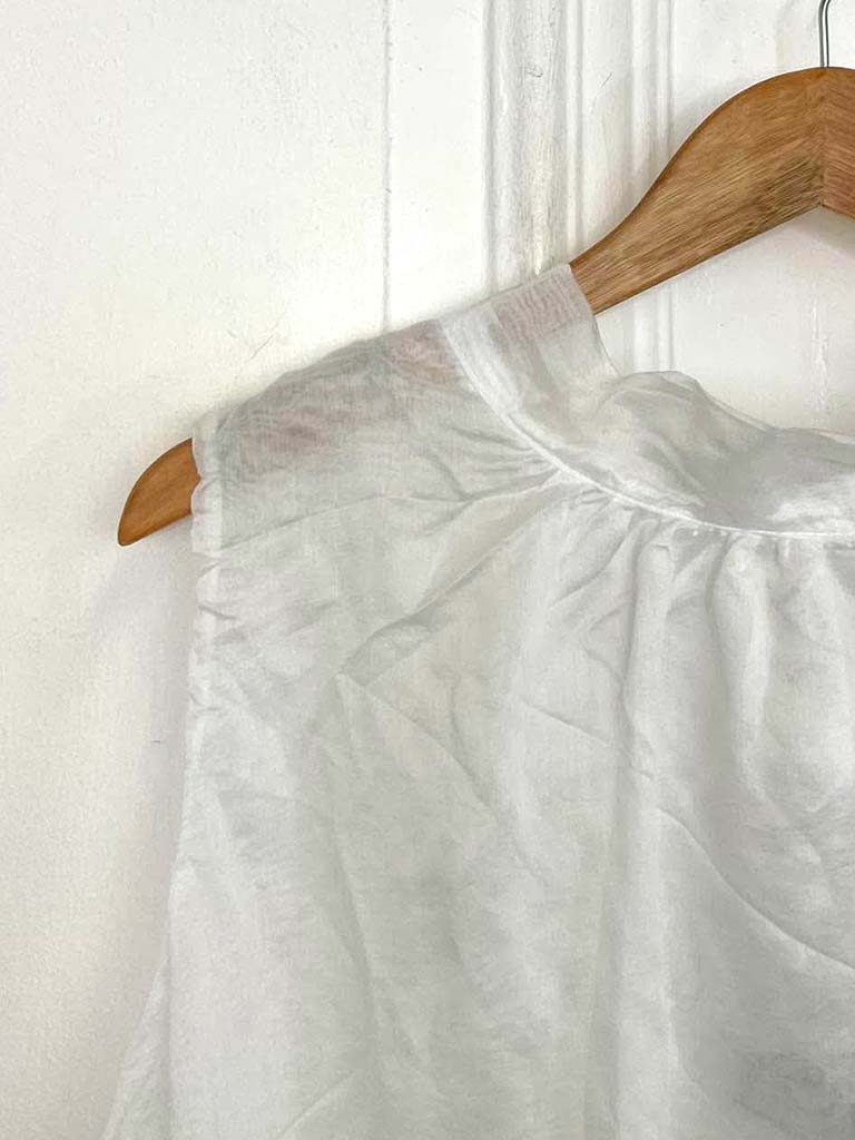 Bubble Hem Top - White
