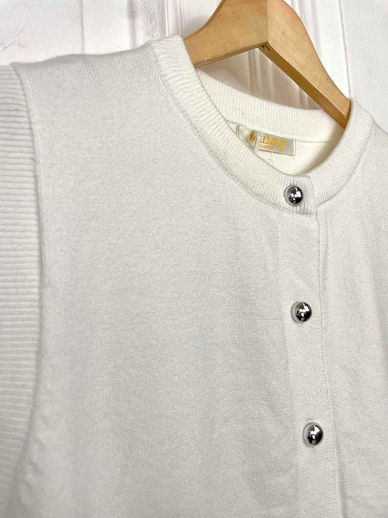 Malissa J Buttoned Tank Knit - White