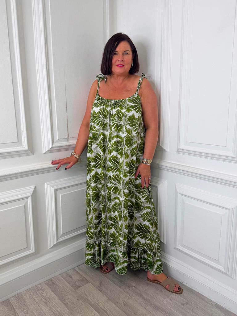 Palm Summer Dress - Green