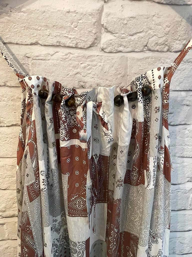 Patchwork Paisley Dress - Terracotta