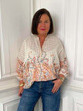 Gingham Paisley Flower Blouse