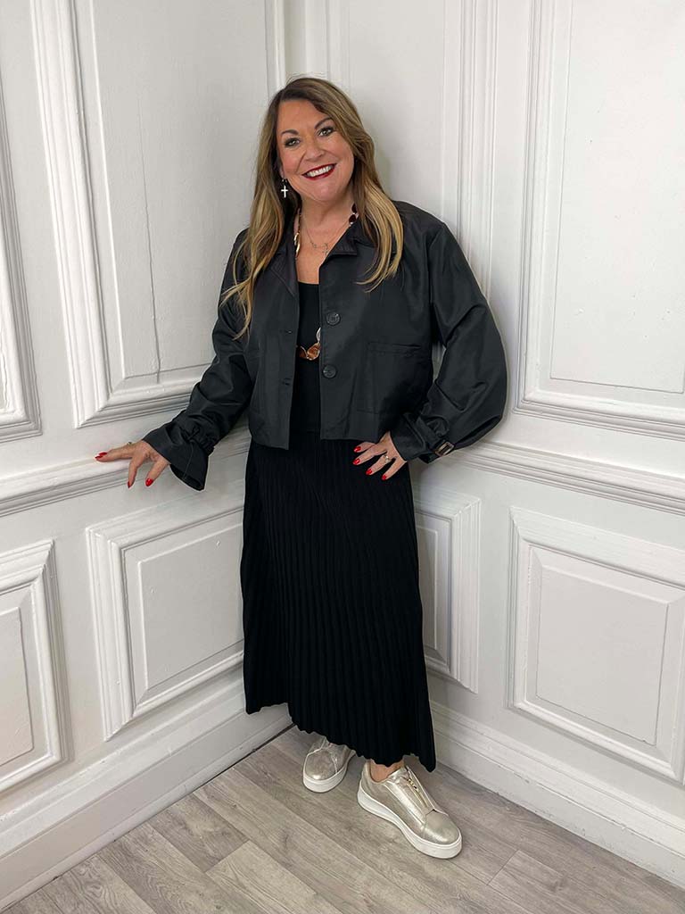 Luxe Cropped Jacket - Black