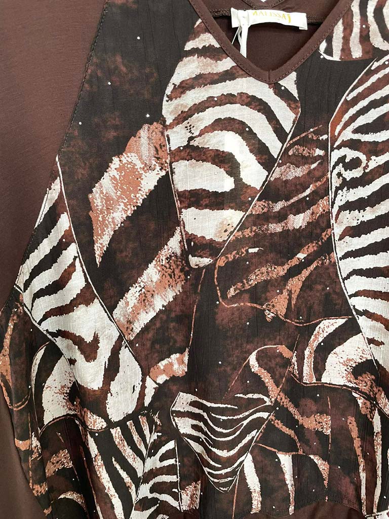 Malissa J Silk Feel Drawstring Vest - Animal Stud