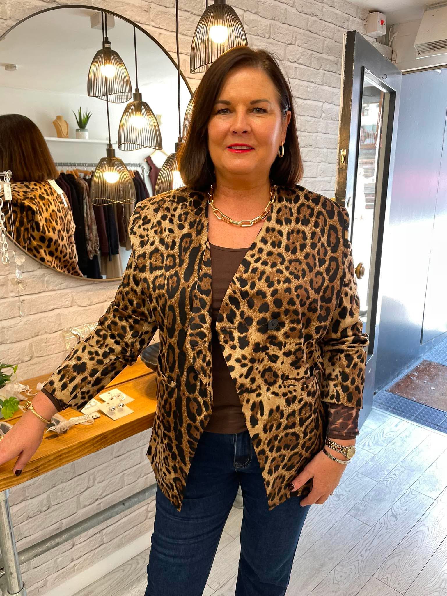 Malissa J Leopard Blazer