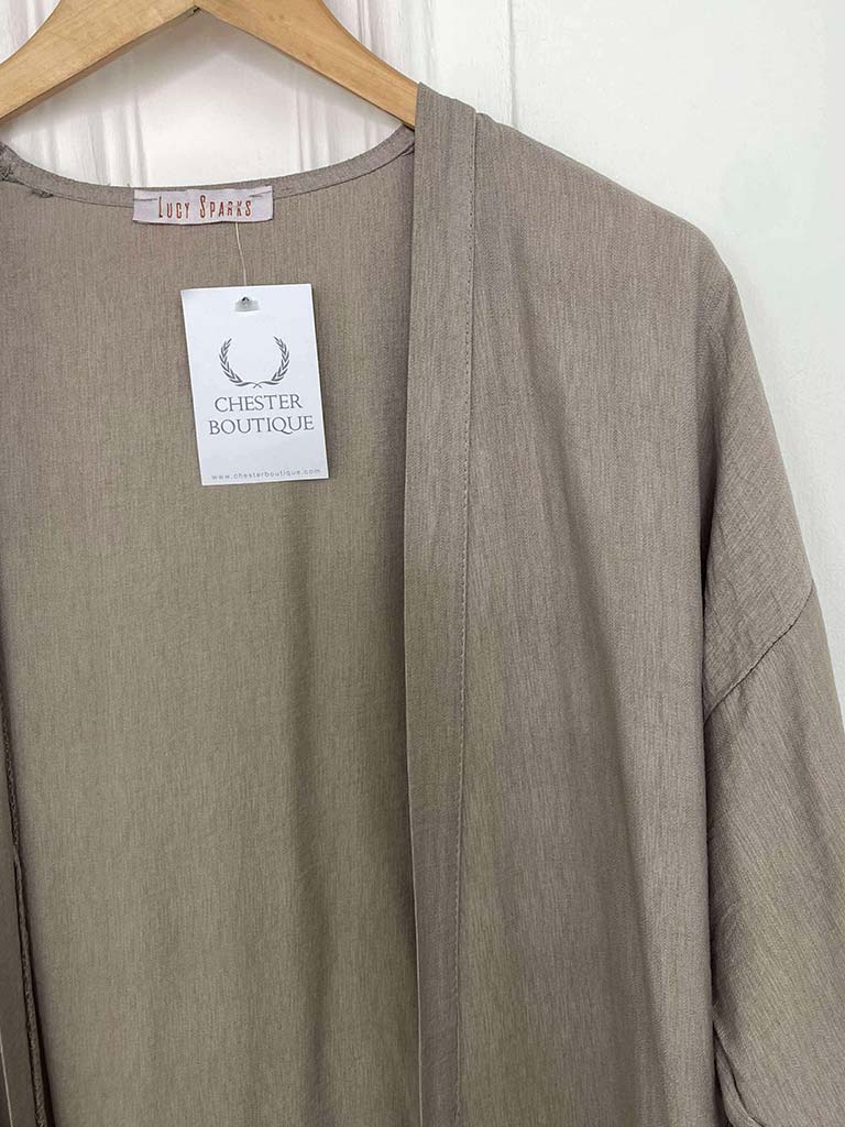 Longline Kimono Jacket - Mocha