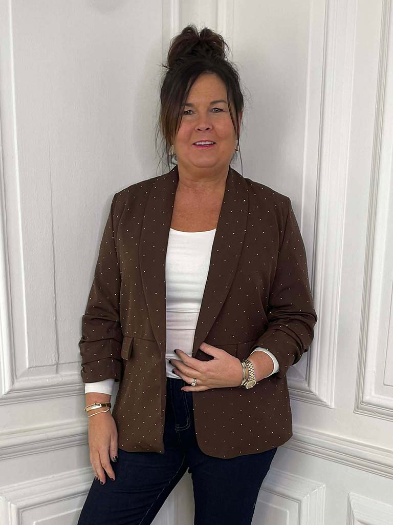 Studded Blazer - Chocolate