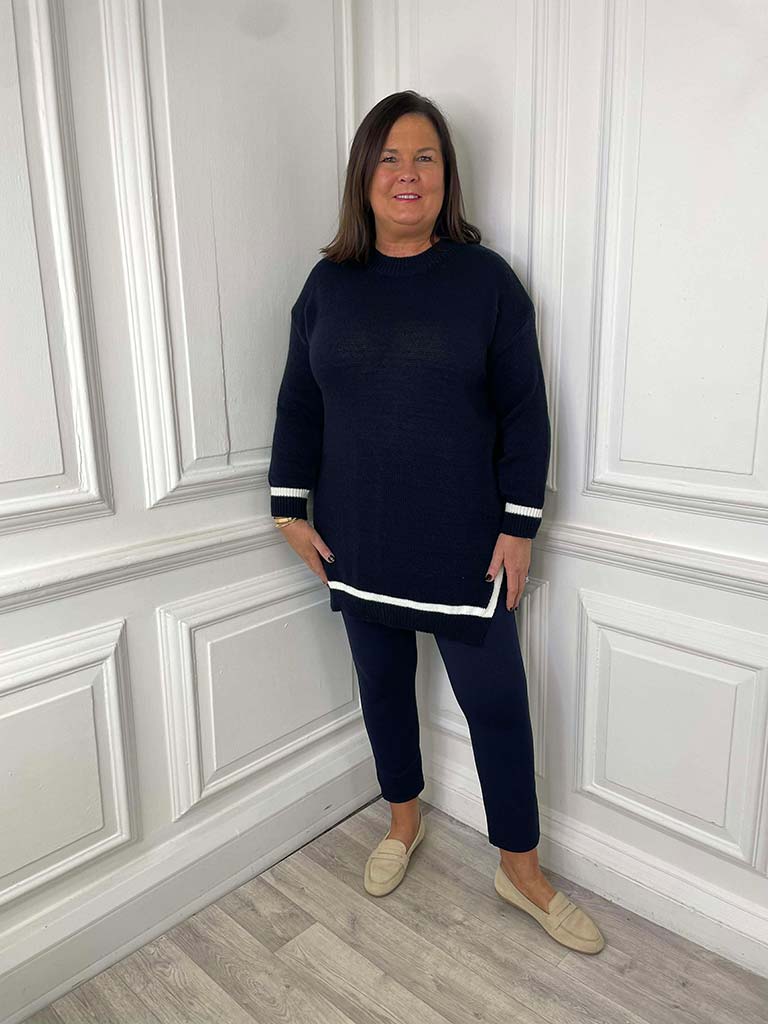 Stretchy Ponte Jeggings - Navy