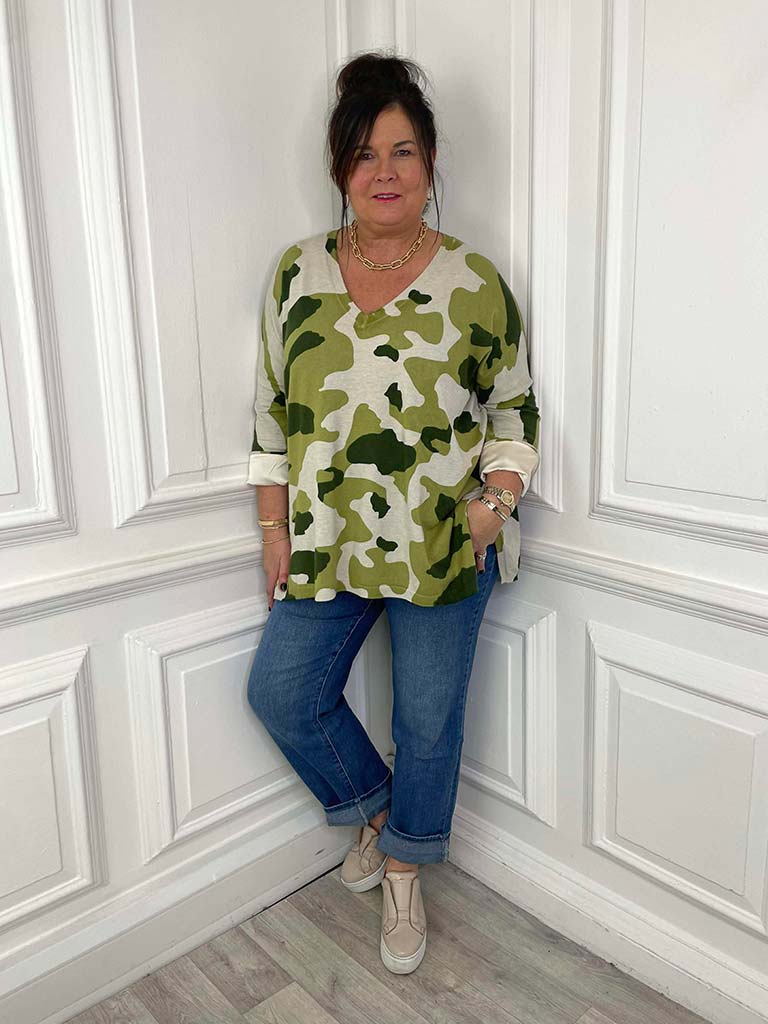 Malissa J Camo Knit - Khaki