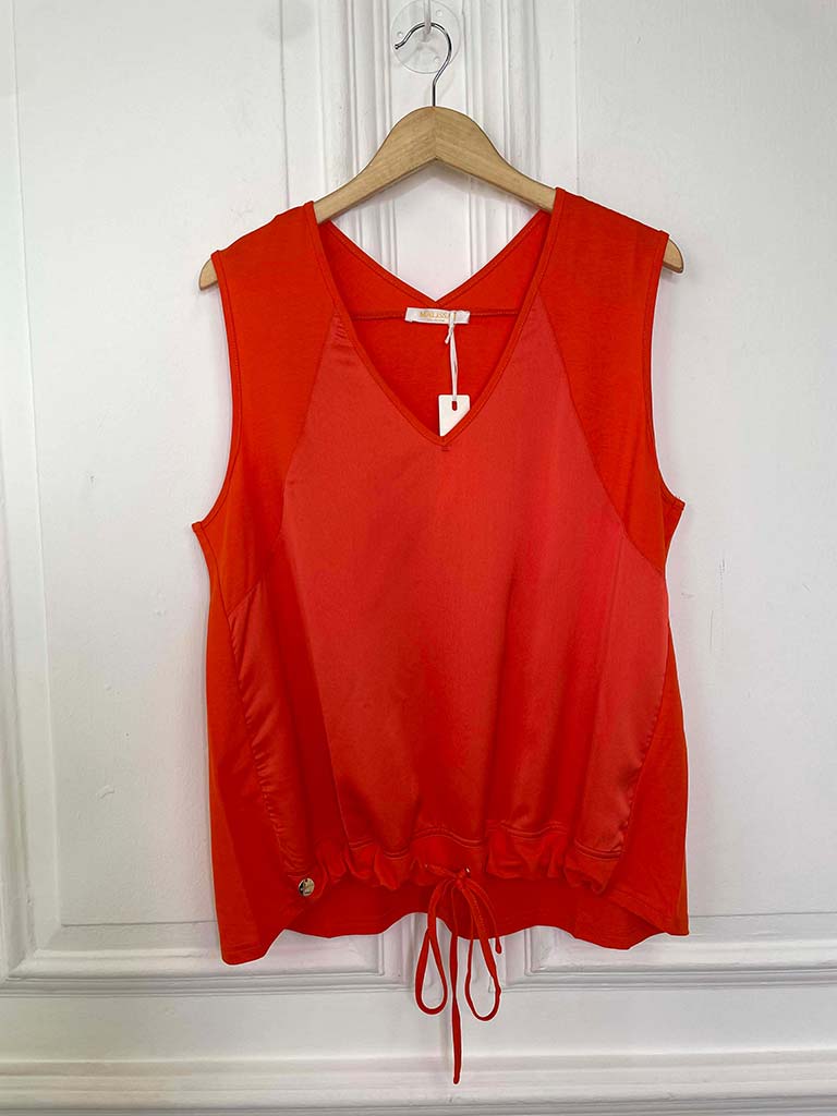 Malissa J Silk Feel Drawstring Vest - Orange