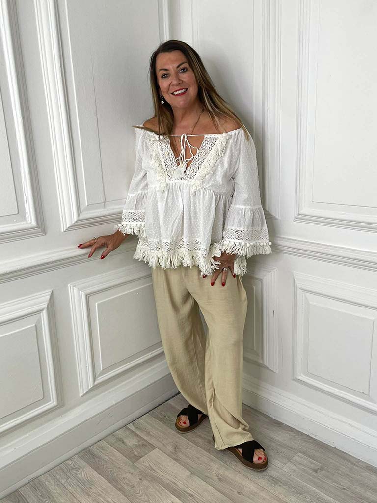 Seashell Boho Tassel Top