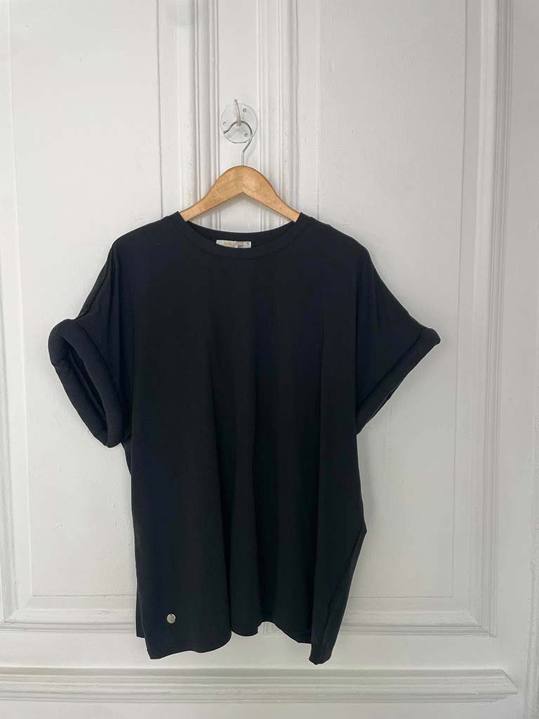 Malissa J Padded Sleeve Tee - Black