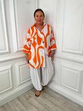 Abstract Throwover Shirt - Orange