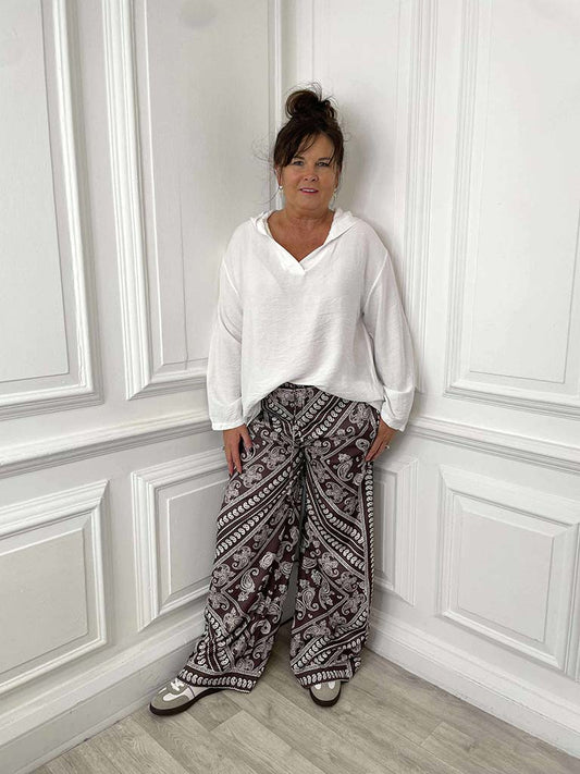 Paisley Palazzos - Espresso