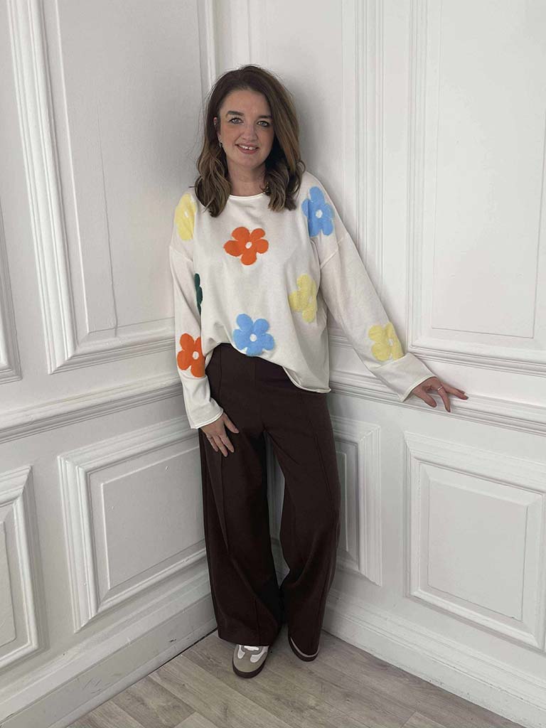Flower Power Knit - Winter White