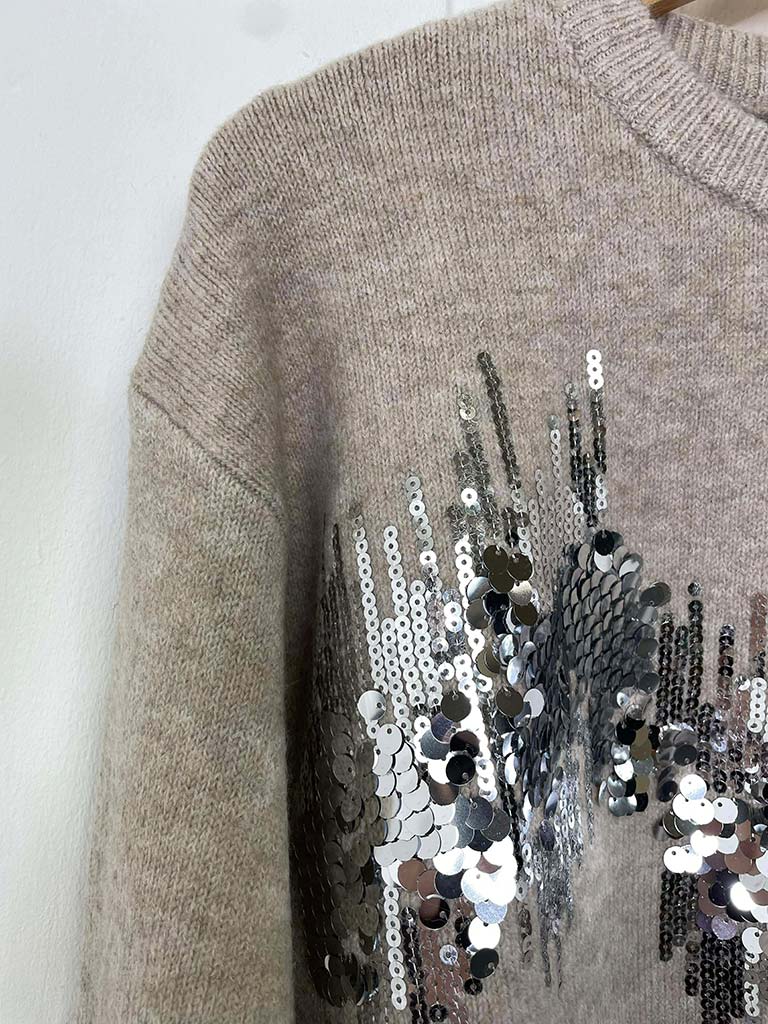 Sequin Aurora Knit - Oat