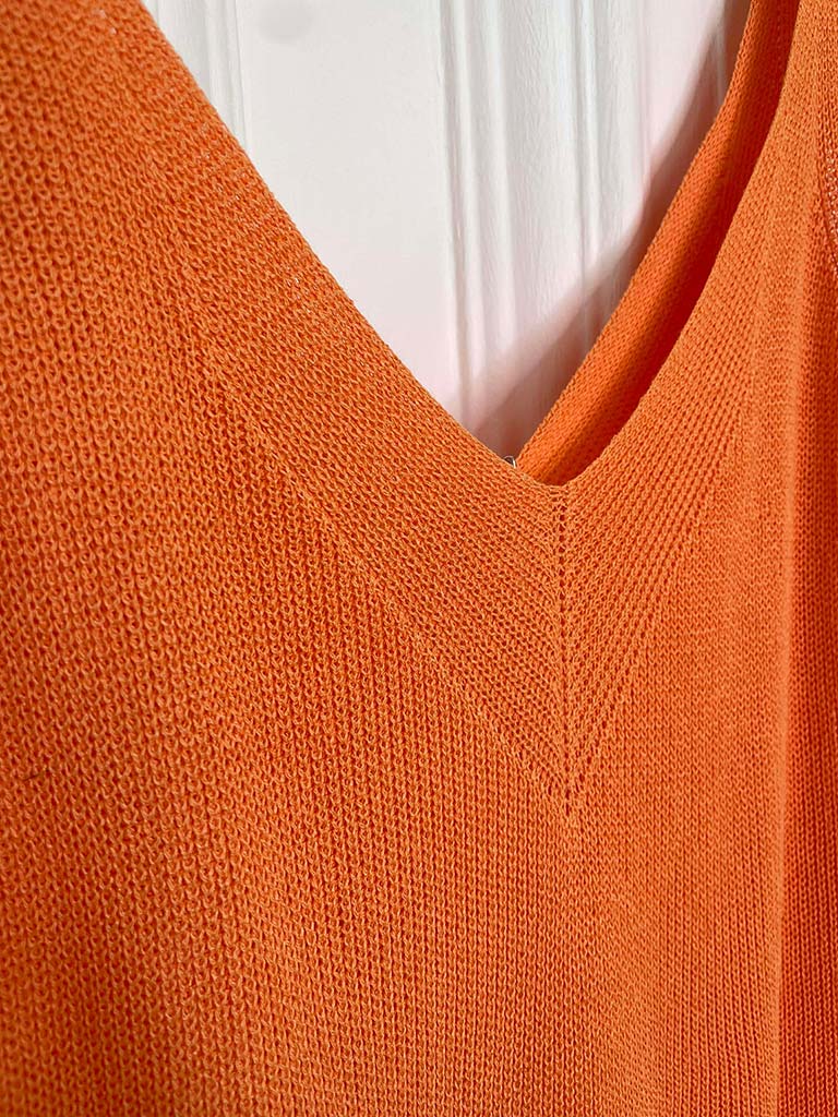 Knitted Vest Top - Tangerine
