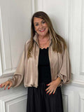 Luxe Silk Feel Bomber - Mink