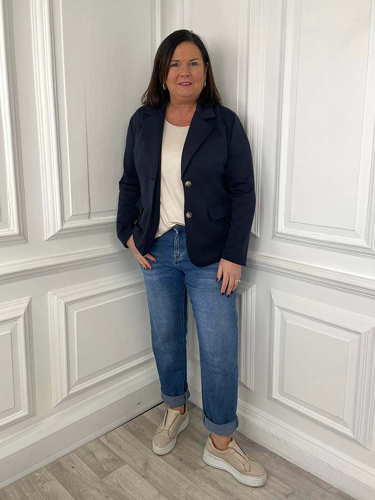 Classic Jersey Blazer - Navy