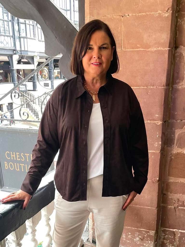Vero Moda Faux Suede Shirt - Chocolate