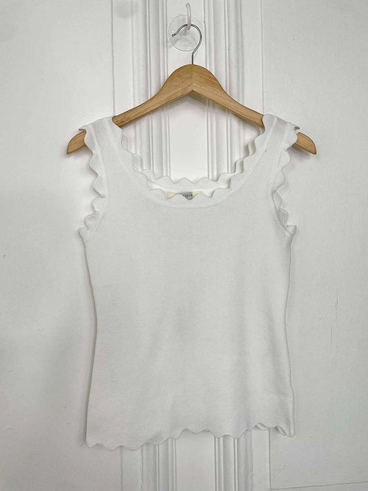 Scalloped Edge Vest - Warm White
