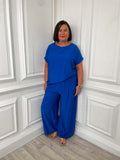 Draped Palazzo Co-ord - Cobalt