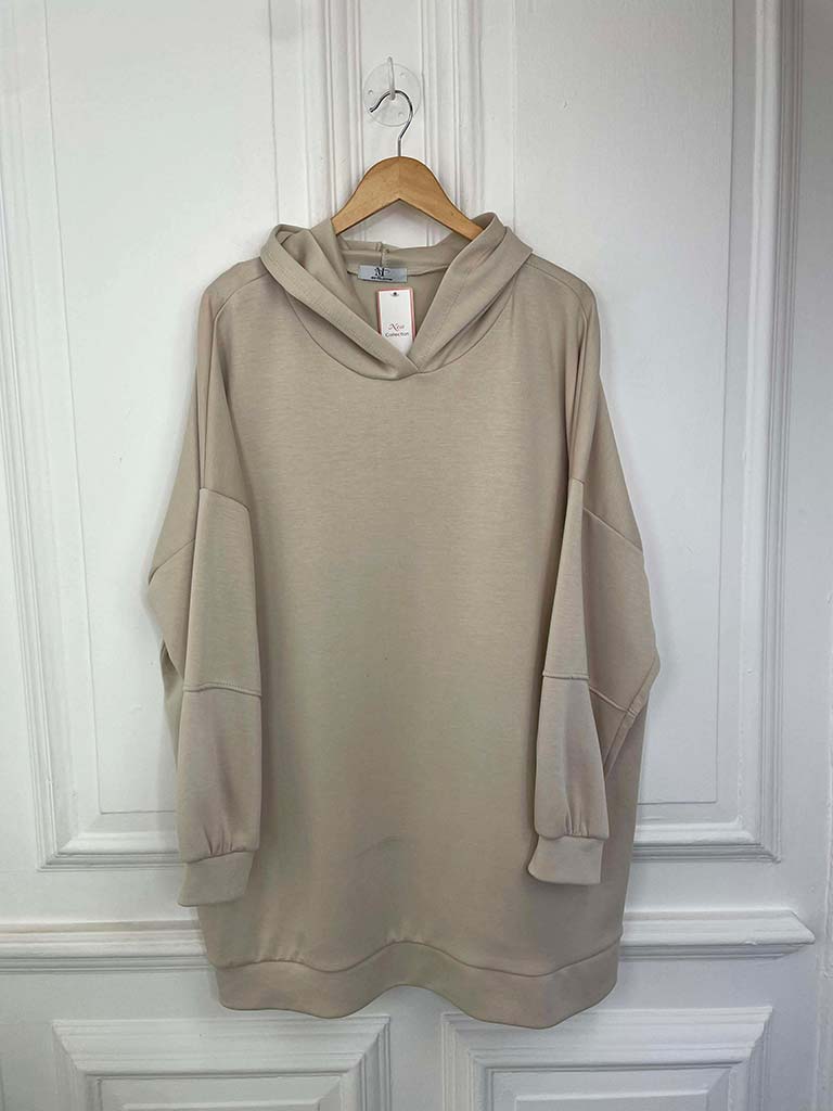 Oversized Scuba Hoodie - Ecru