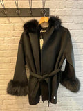 Malissa J Faux Fur Trim Jacket - Black
