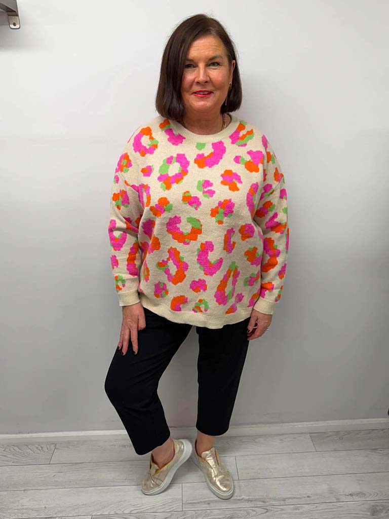 Malissa J Leopard Knit - Stone