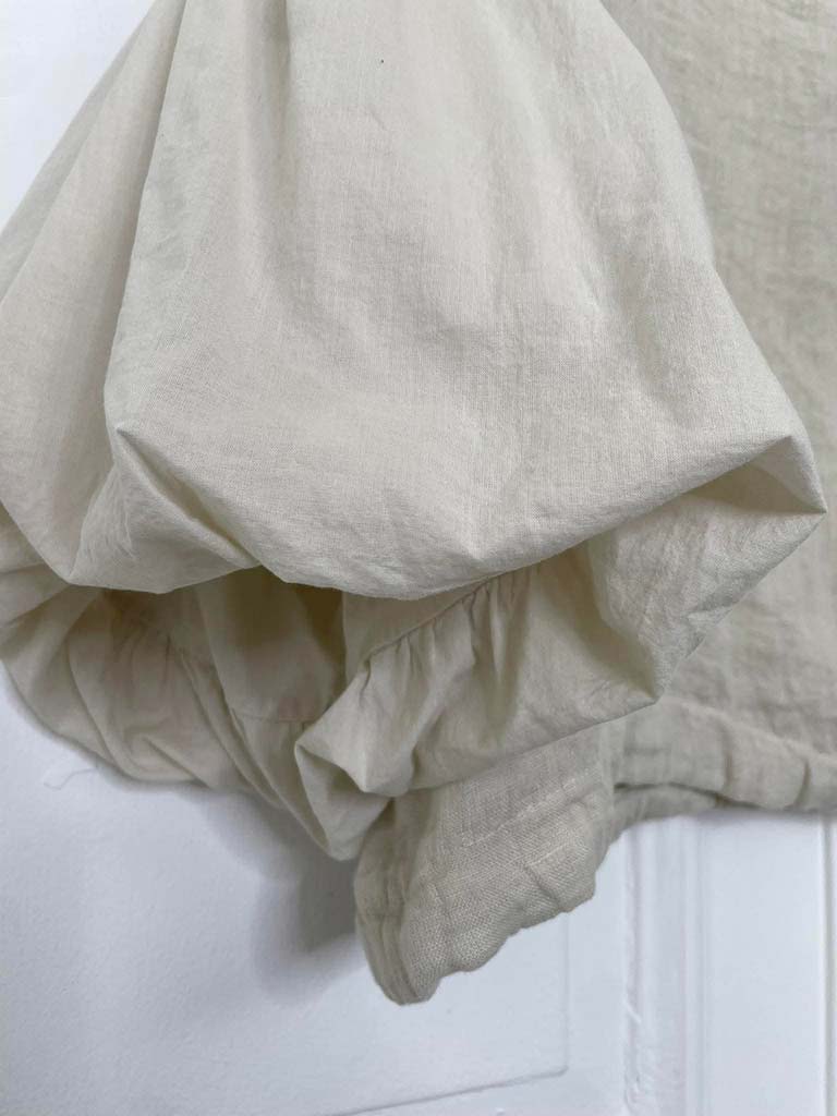 Linen Puff Sleeve Top - Stone