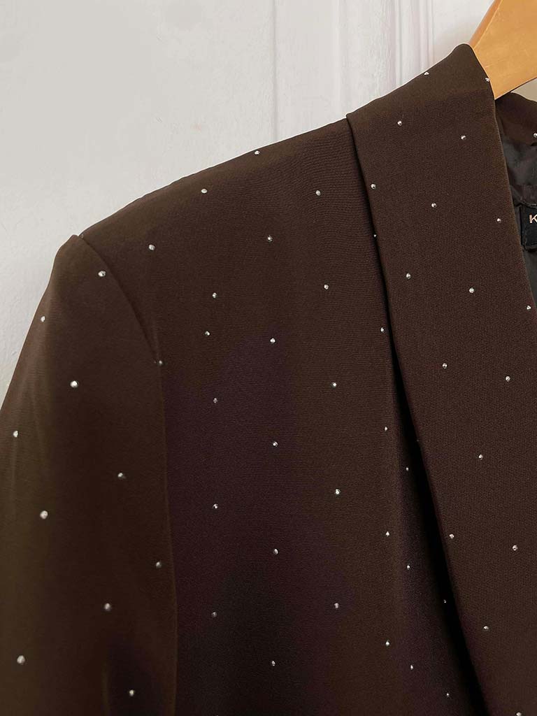 Studded Blazer - Chocolate