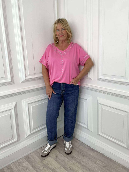 Malissa J Studded Tee - Sugar