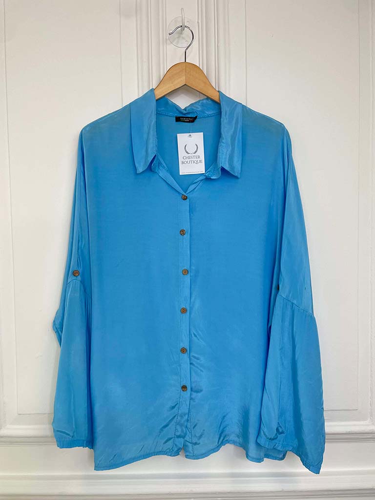Silk Feel Classic Shirt - Azure