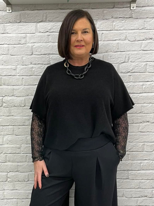 Soya Concept Jabina Delicate Lace Top - Black