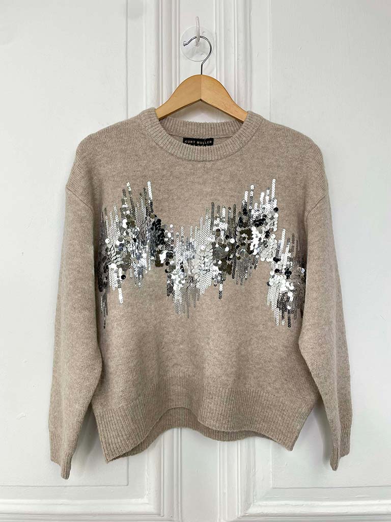 Sequin Aurora Knit - Oat