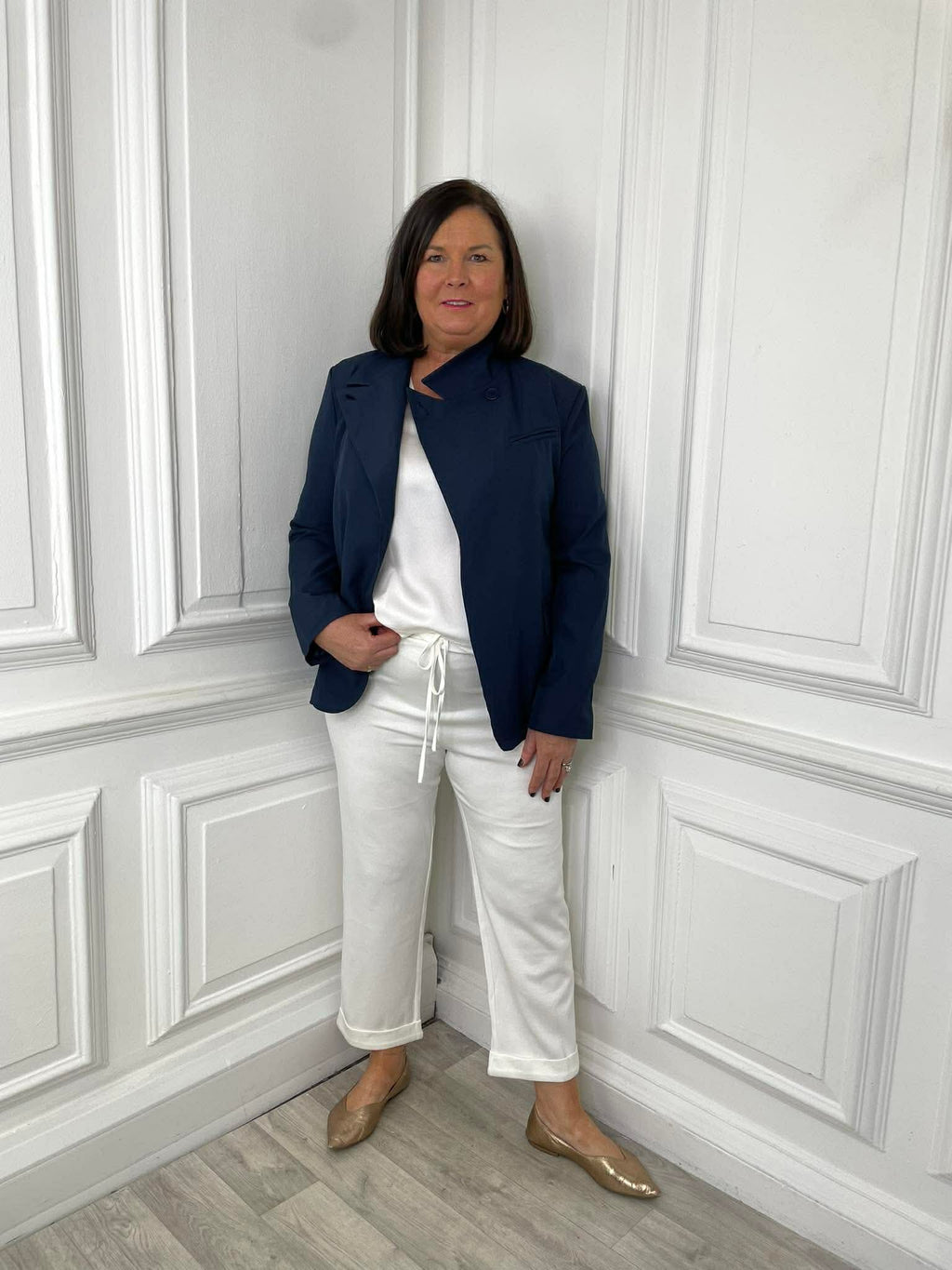 Asymmetric Blazer - Navy